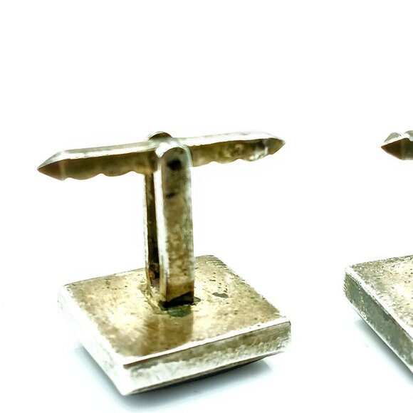 Hematite Roman Soldier Cuff Links, Trojan Spartan Carved Intaglio set in Sterlin - Picture 4 of 4